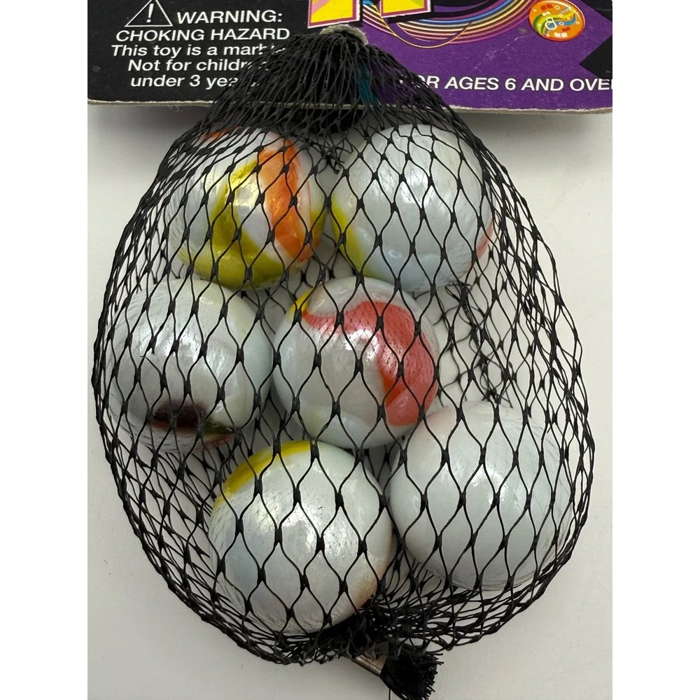 Vtg Tootsietoy Hot Shot Marbles 6 Count 25mm Shooters Vintage 1995 New Packaging